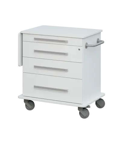 DEXTER 01 vozík asistenční, korpus a desky bílá / zásuvky bílá